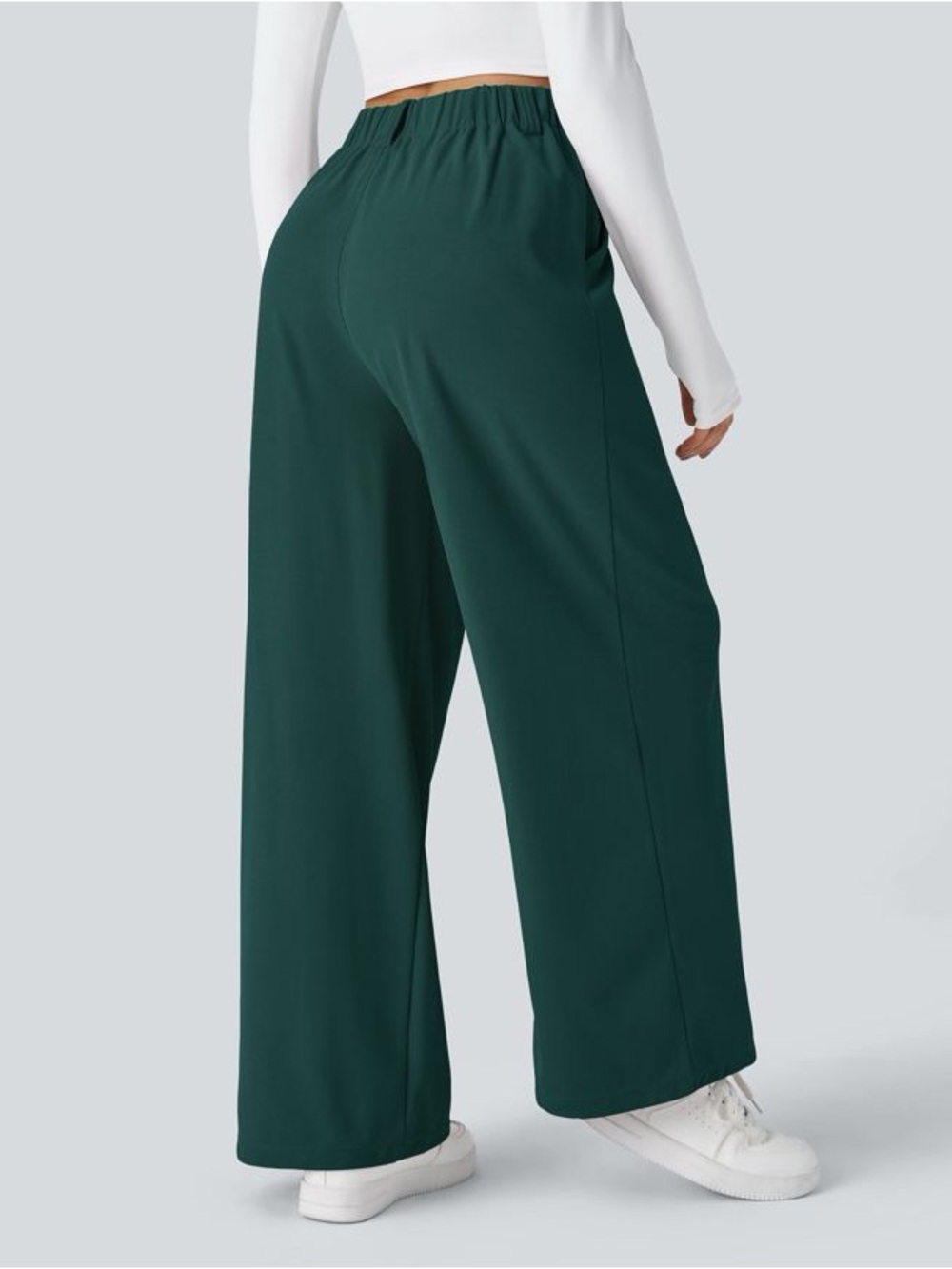 HALARA High Waisted Pocket Wide Leg Waffle Work Pants Sz Small Tall NWT - Picture 3 of 6